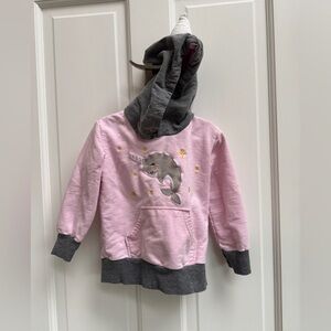 Doodle Pants 3T Pink & Gray Girls Narwhal Horn Hooded Sweatshirt